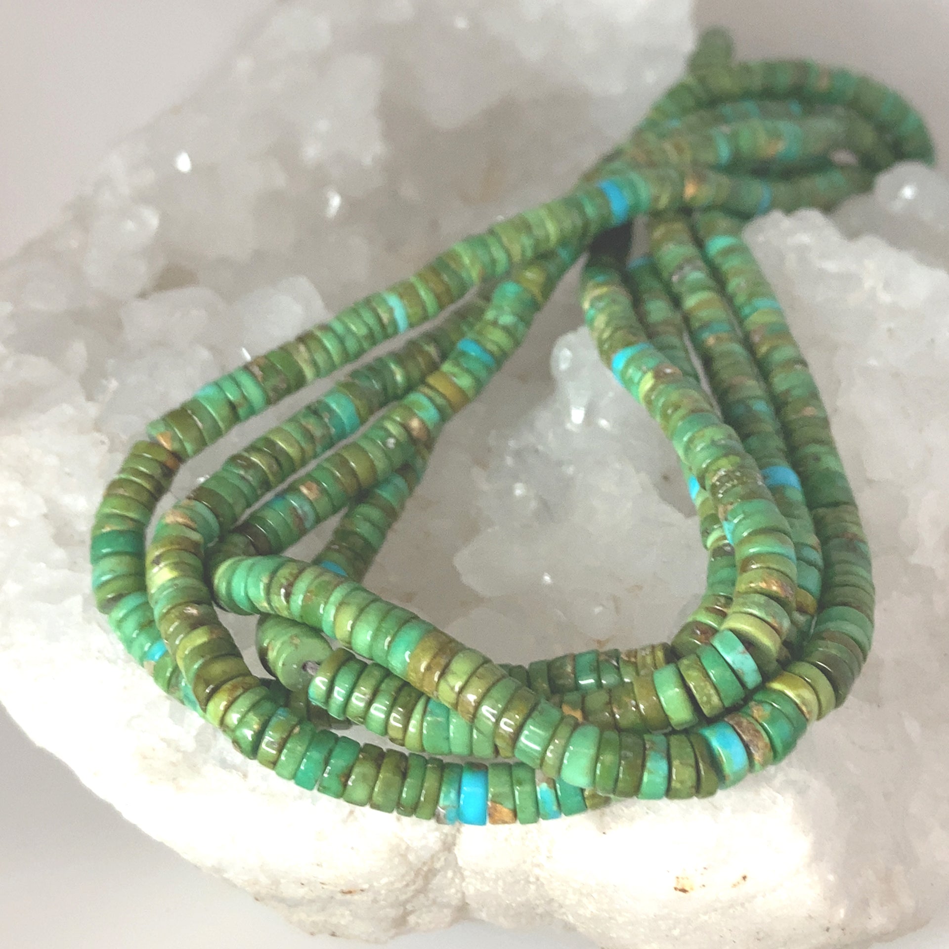 Sonoran Gold Turquoise Beads Lime Green 5.5mm Heshi 16